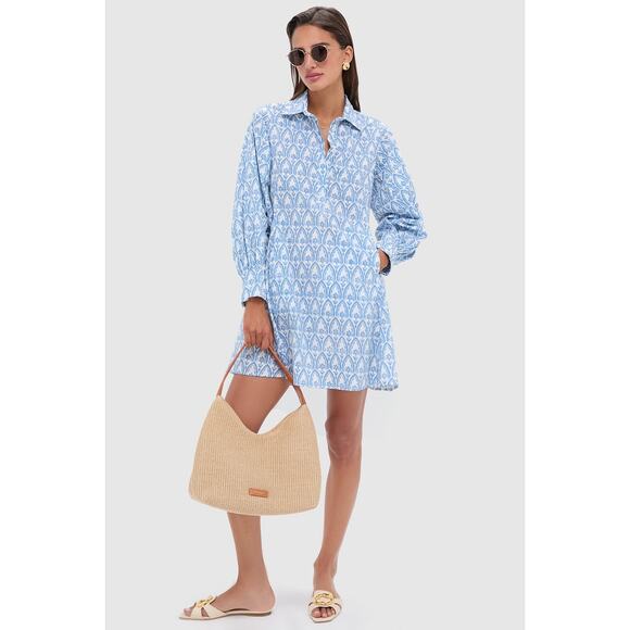 RO'S GARDEN Light Blue Taormina Chloe Short Dress M NWT Retail $195 - Picture 6 of 6